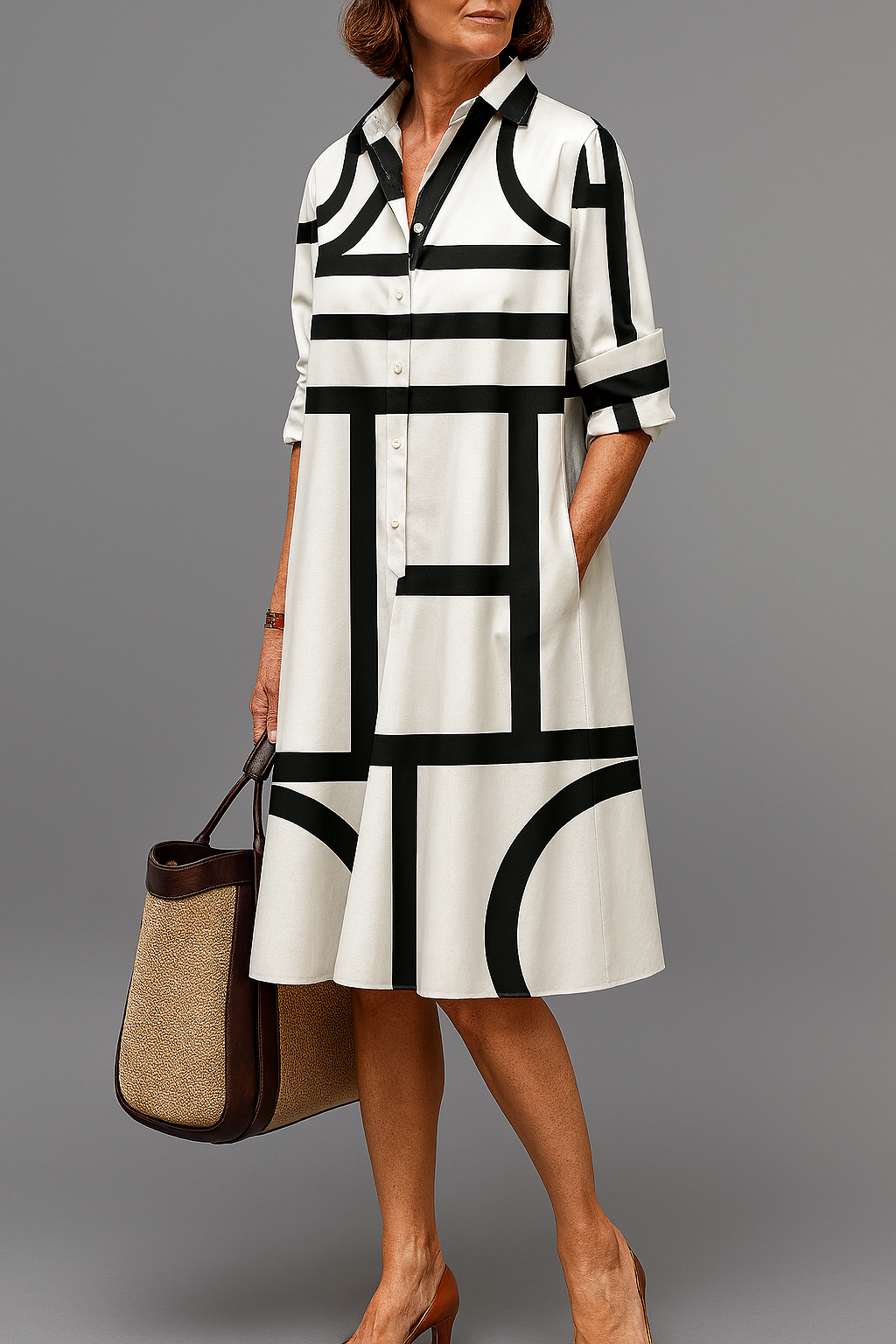 Brigitte - Luxe Midi Mekko Vaivattomaan Eleganssiin