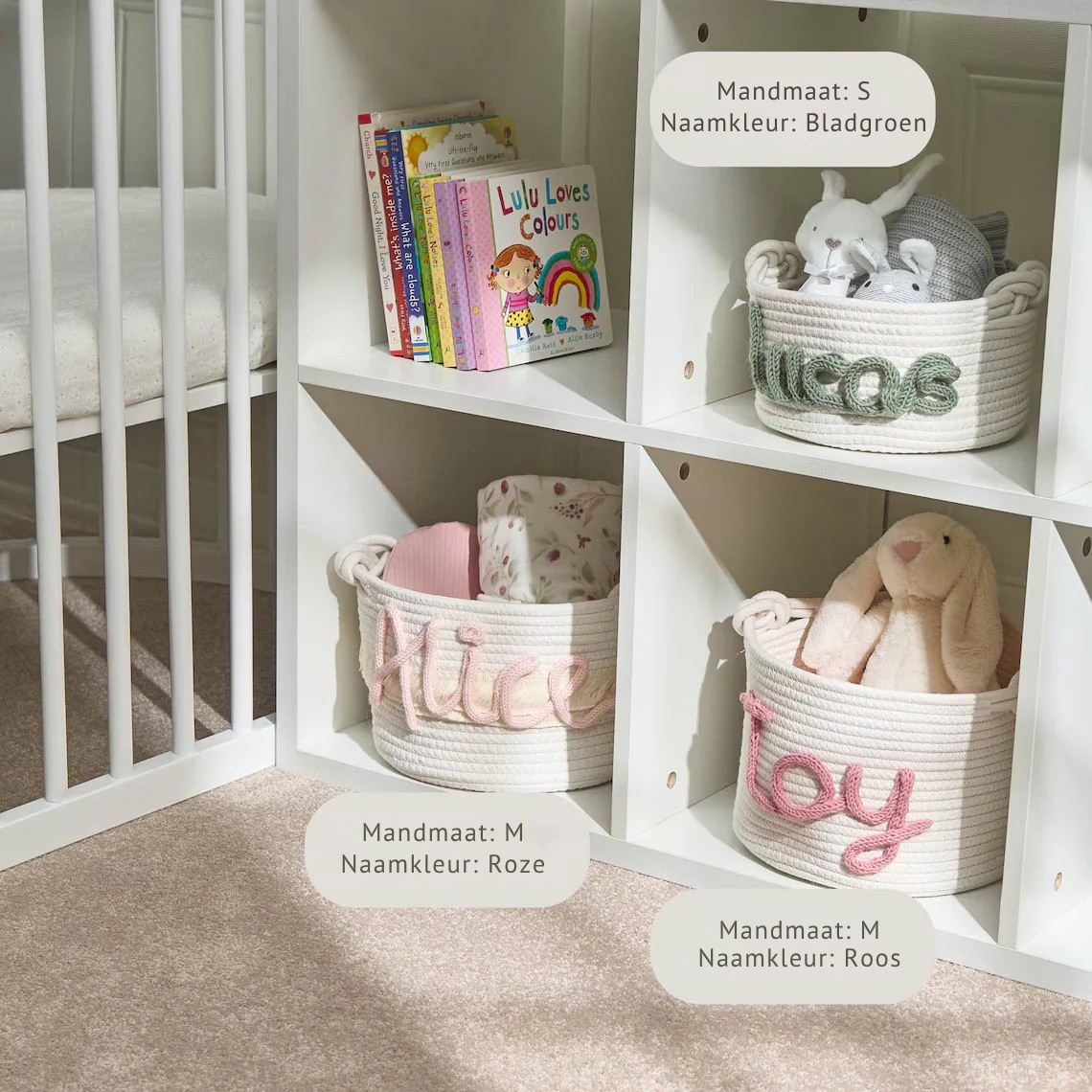 Luksus Neulottu Vauvakori Nimeä – Yksivärinen & Monivärinen